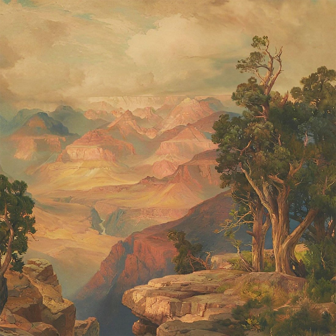 The Grand Canyon of Arizona, from Hermit Rim Road 1913 Print by Thomas Moran - 3