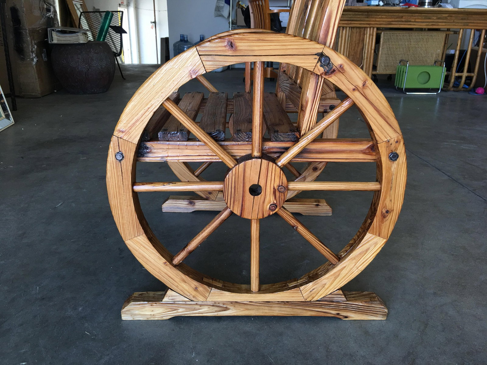 Western Folk Art Wagon Wheel Table and Chairs Set, 1960 - 2