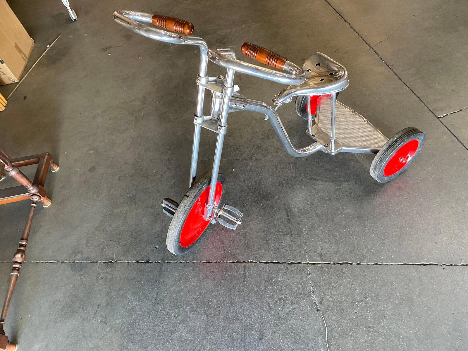 Art Deco Polished Chrome Adult Size Tricycle Trike style of Bowden, 1940 - 3