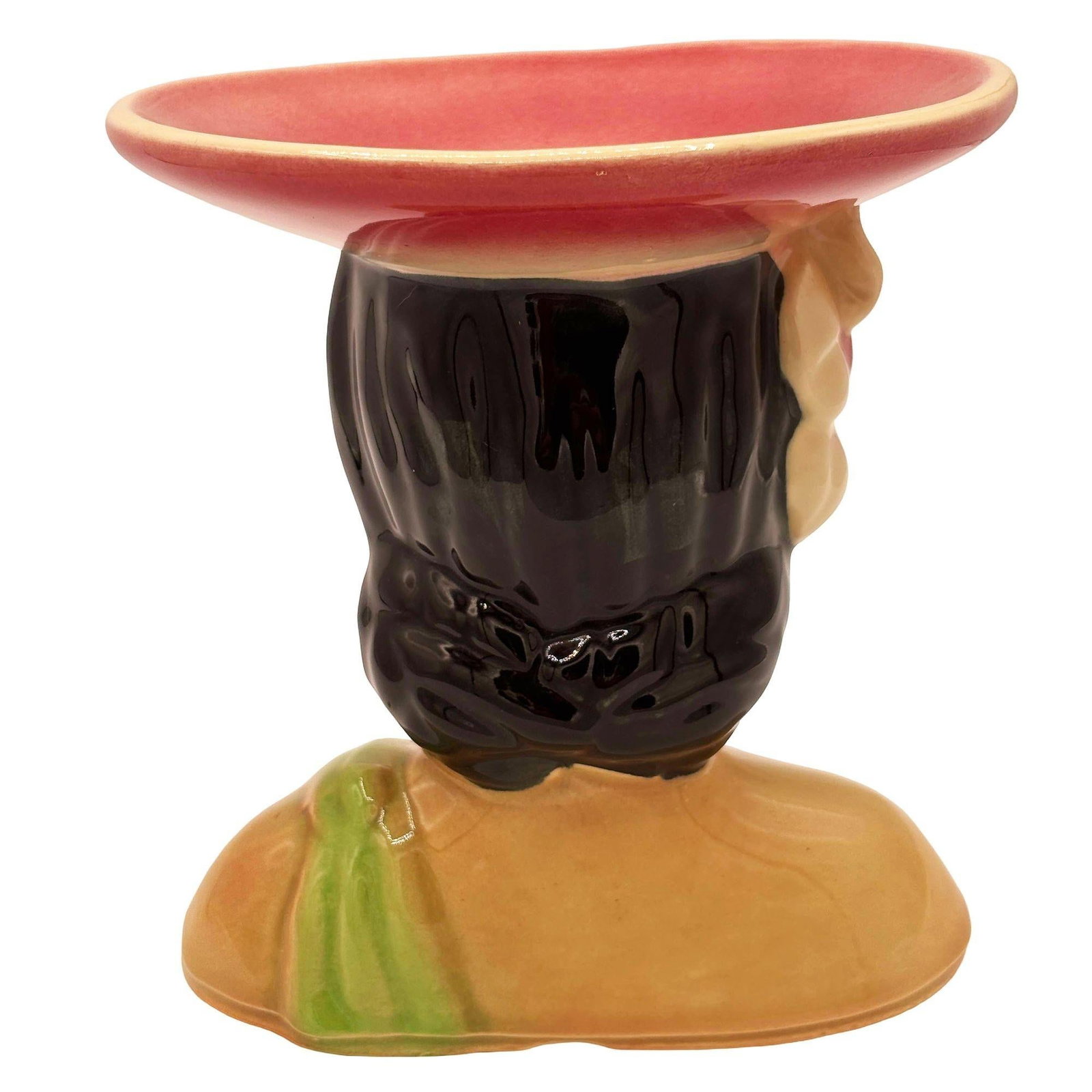 MCM Shawnee Pottery 896 Hawaiian Hula Girl Polynesian Pink Plant Bust Vase - 3