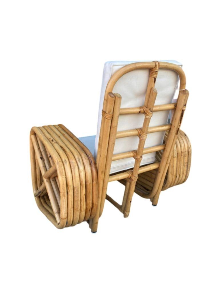 Restored Child Size Six-Strand Square Pretzel Rattan Lounge Chair, Pair - 5