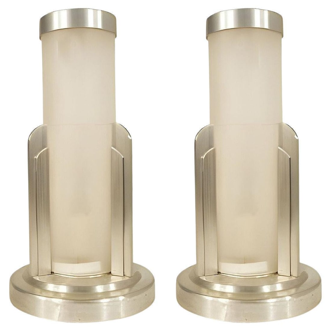 Streamline Machined Aluminum Cylinder Café Table Lamp Pair by Saturn Lighting (1 of 5)