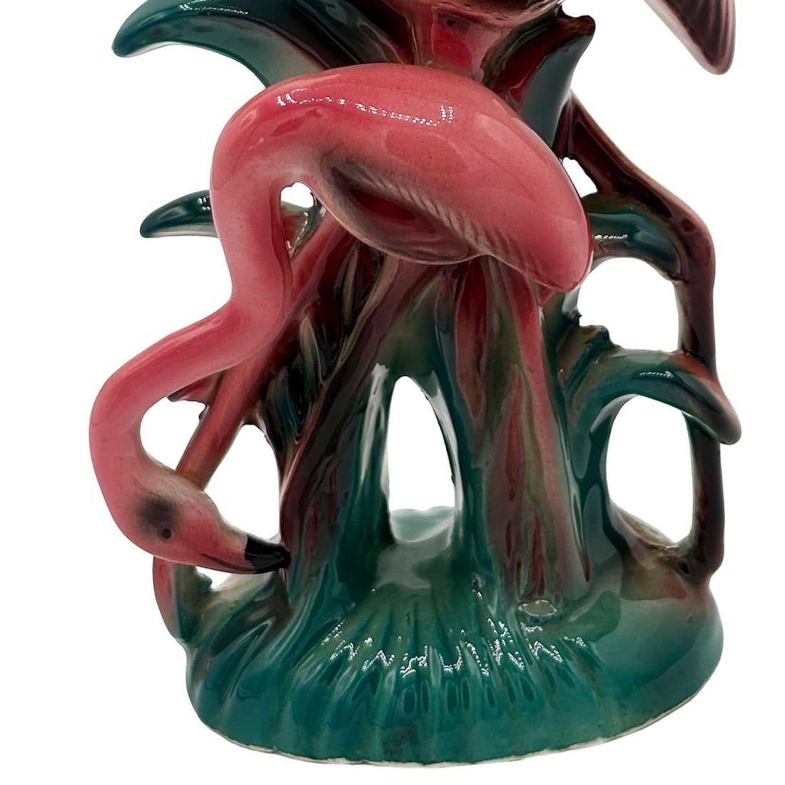 Mid-Century California Mother & Child Pink Flamingo Ceramic Tabletop Statue - 3