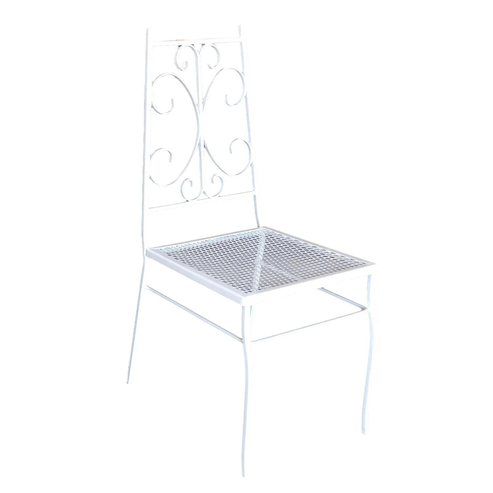 Midcentury Outdoor/Patio Side Chair with Scrolling Pattern, Set of Four - 2