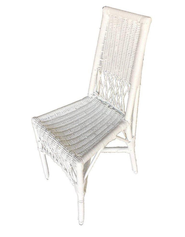 Restored Shabby Chic Wicker & Rattan Secretary Desk with Chair - 3