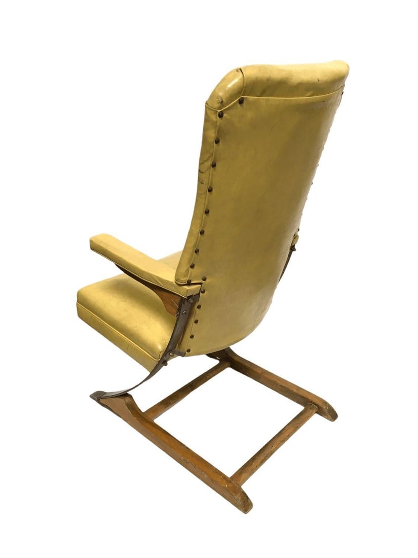 Vintage Rock-a-Chair Cantilever Rocker Chair in Harvest Gold Vinyl - 3