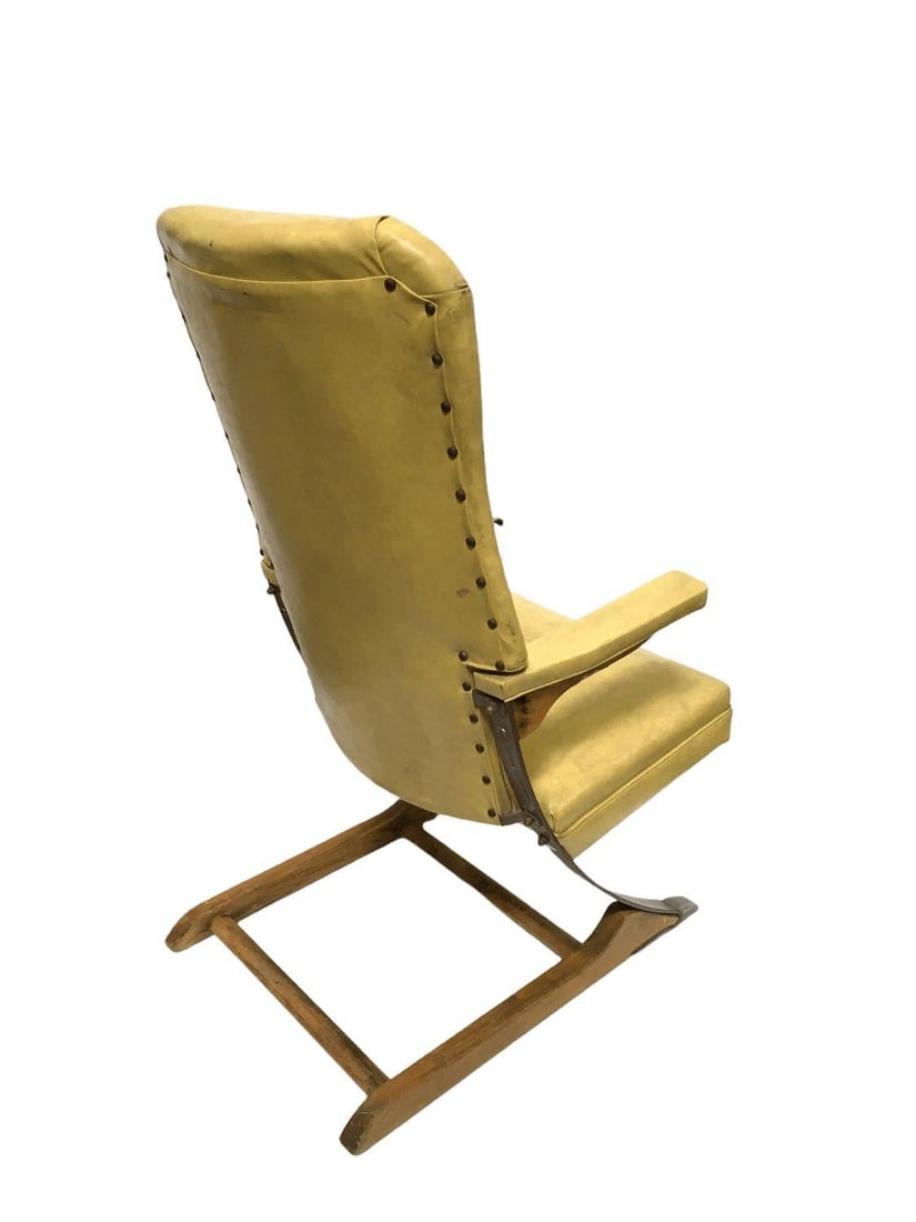 Vintage Rock-a-Chair Cantilever Rocker Chair in Harvest Gold Vinyl - 4
