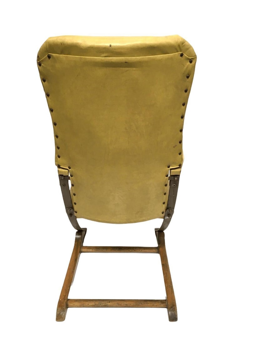 Vintage Rock-a-Chair Cantilever Rocker Chair in Harvest Gold Vinyl - 5