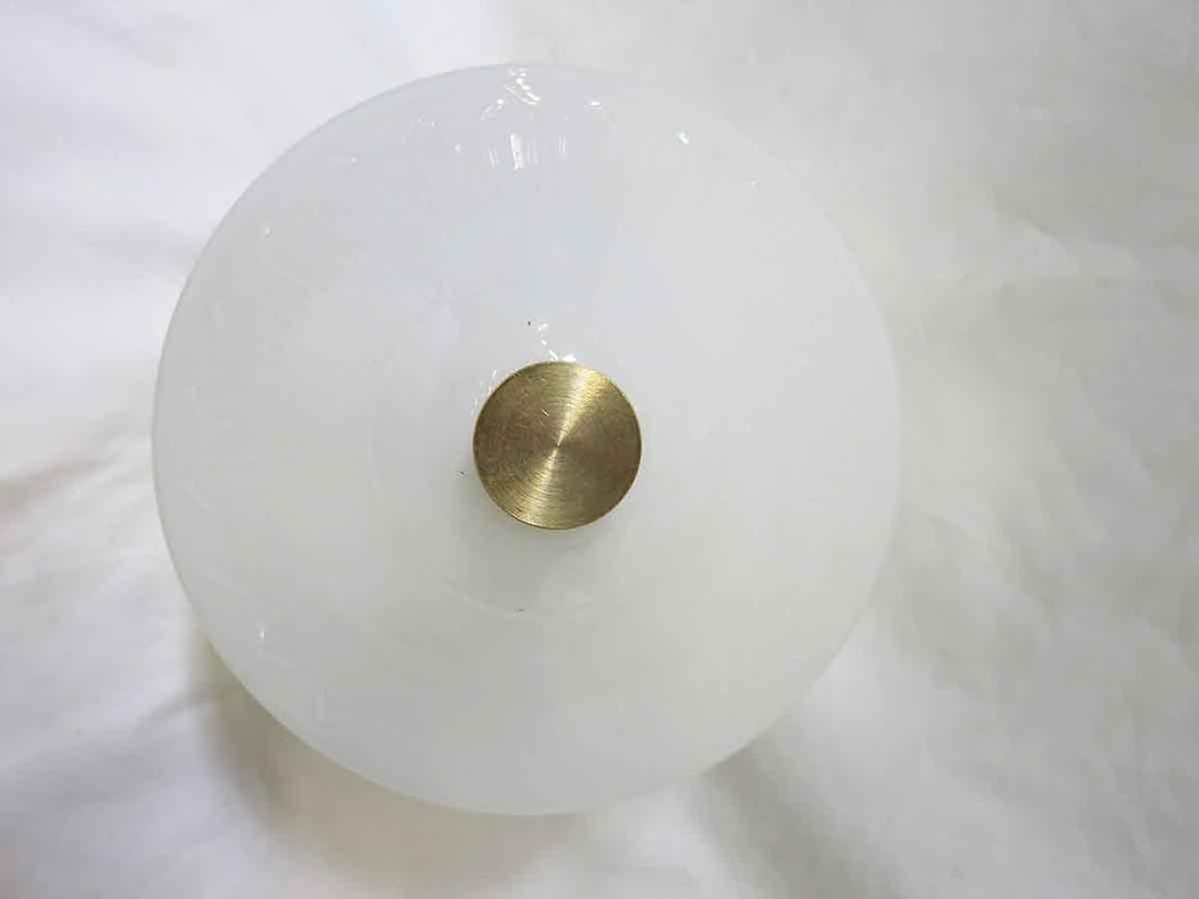 Art Deco Bell Shape Ceiling Glass Globe Pendant with Geo Pattern - 3