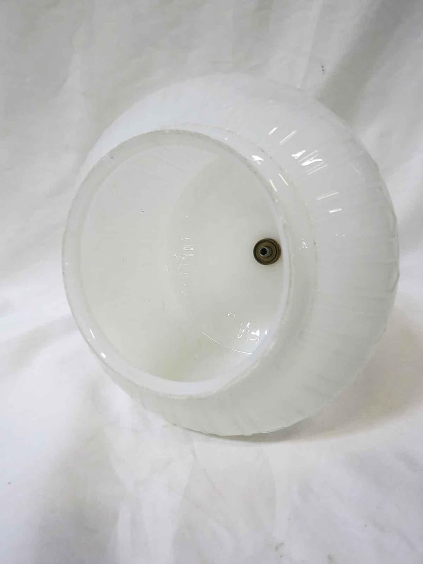 Art Deco Bell Shape Ceiling Glass Globe Pendant with Geo Pattern - 4