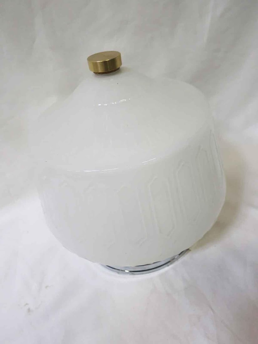 Art Deco Bell Shape Ceiling Glass Globe Pendant with Geo Pattern - 5