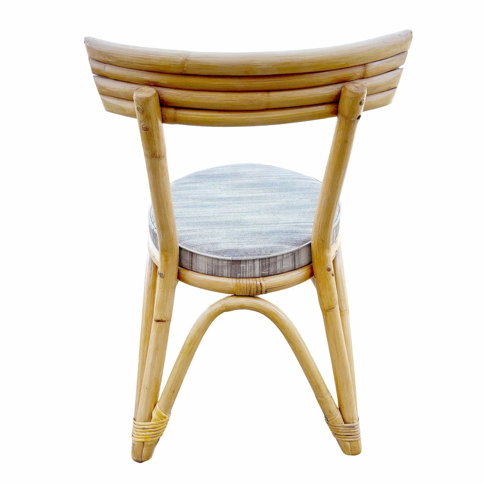 Restored Arched "Zig -Zag" Leg Rattan Dining Chair, Set of Four - 4