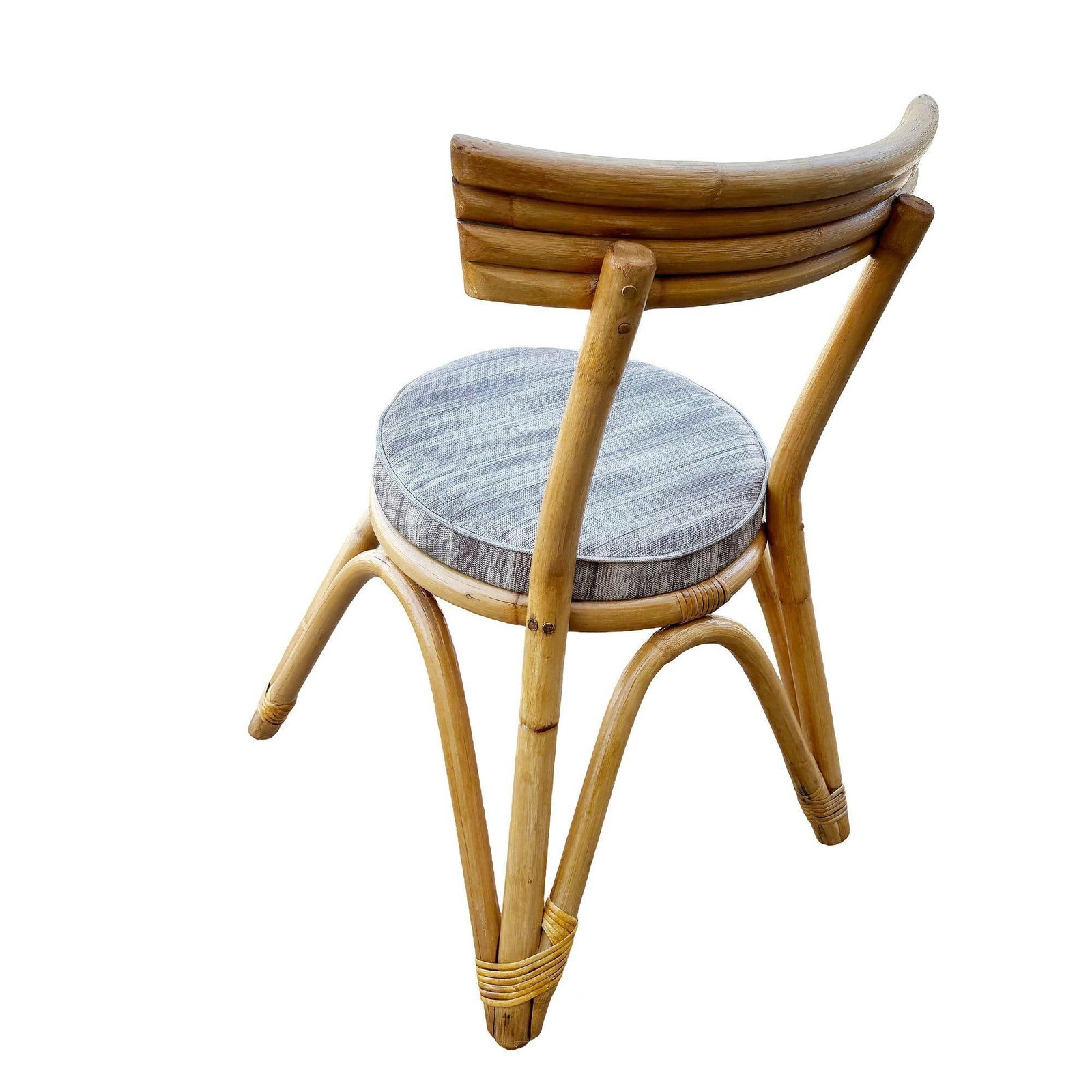 Restored Arched "Zig -Zag" Leg Rattan Dining Chair, Set of Four - 5