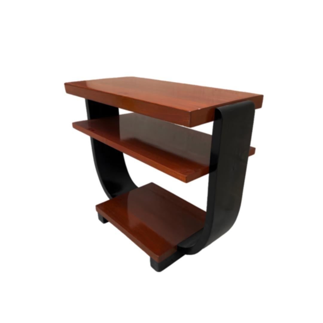 Art Deco Two-Tone Geometric Side Tables by Gilbert Rohde for Brown Saltman, Pair - 4