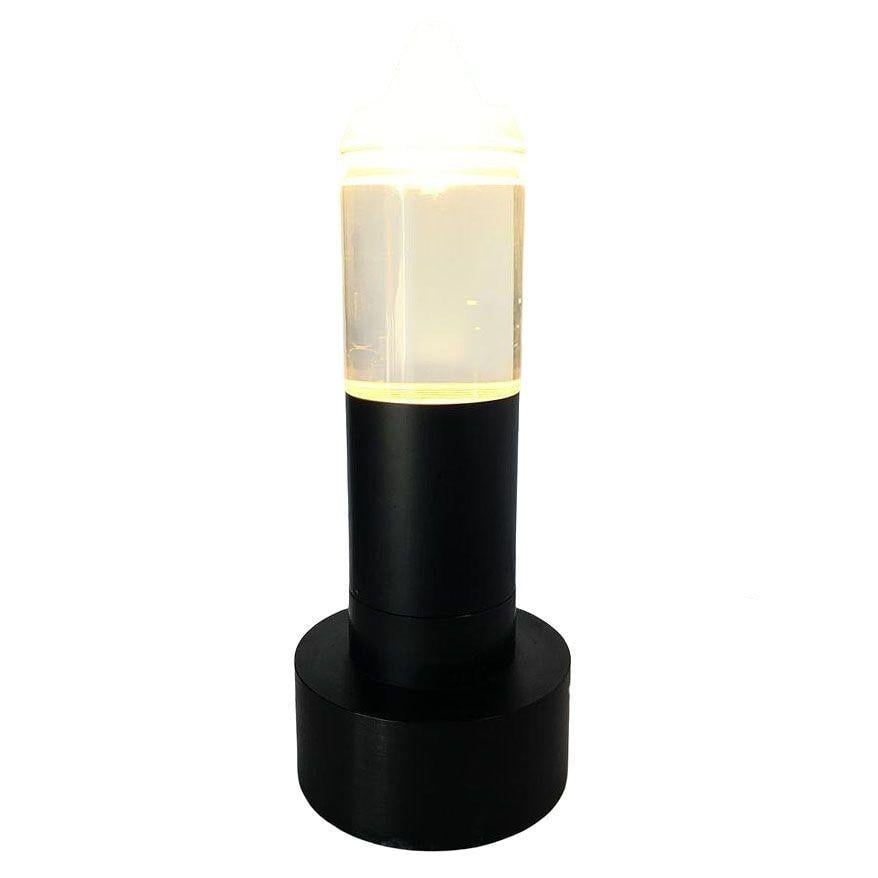 Postmodern Steel Cafe Table Lamp With Cone Shaped Glass Shade Pair, 10 Available - 4