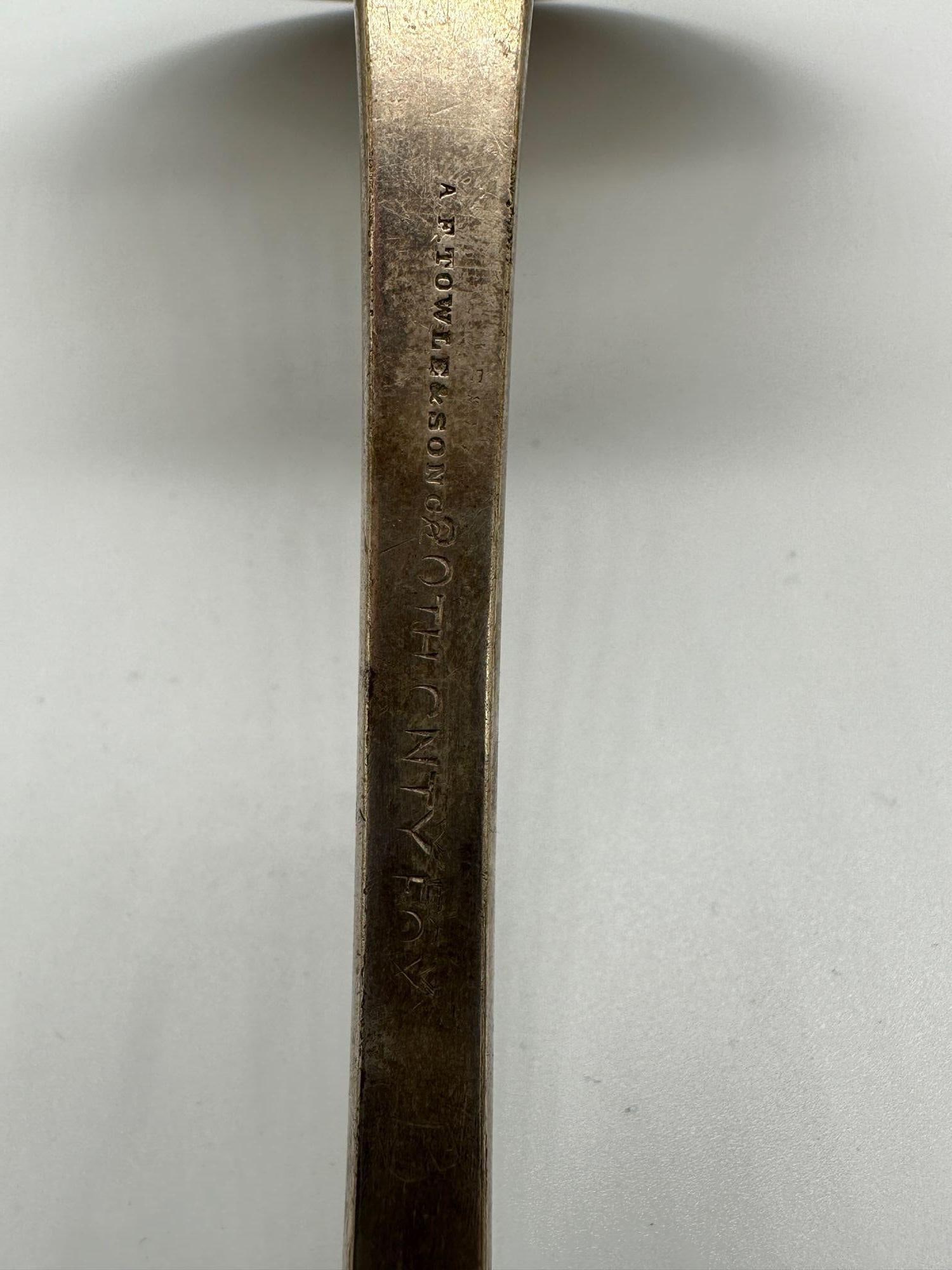 1889 Towle Mfg. Co Shell II Pattern Large Soup Ladle Mono Grammed "Fox" - 2