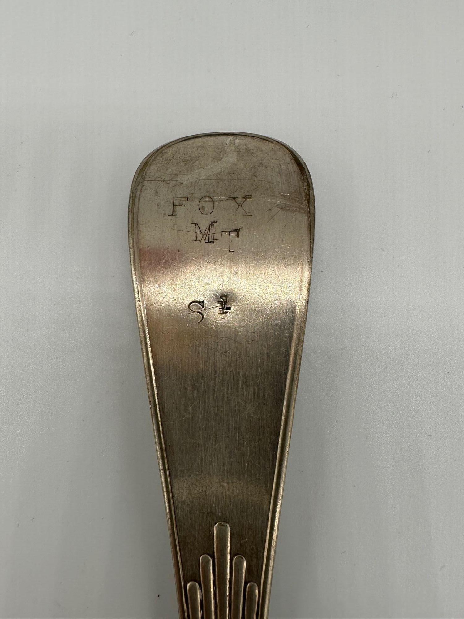 1889 Towle Mfg. Co Shell II Pattern Large Soup Ladle Mono Grammed "Fox" - 4