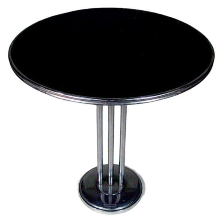 Chrome Streamlined Side Table with Tubular Legs - 2