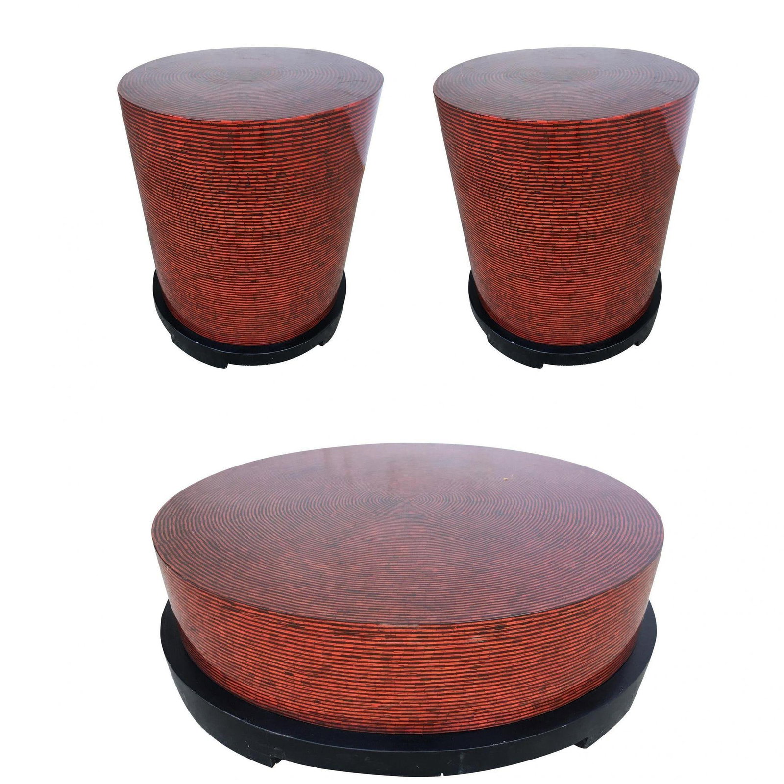 Two-Tone Cubist Style Round Livingroom Set, Circa 1990 - 5