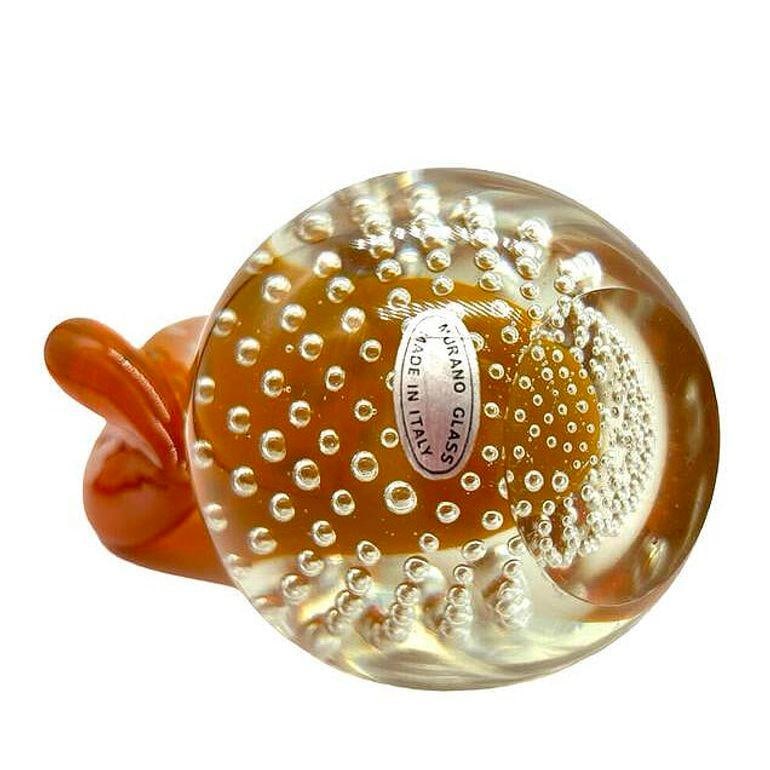 Alfredo Barbini Bullicante Aventurine Murano Glass Pear Scupture - 5
