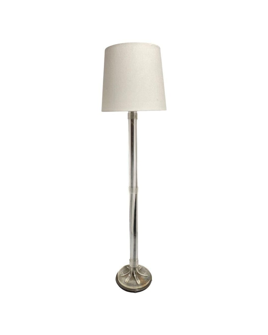 Hollywood Regency Lucite and Chrome Floor Lamp - 2