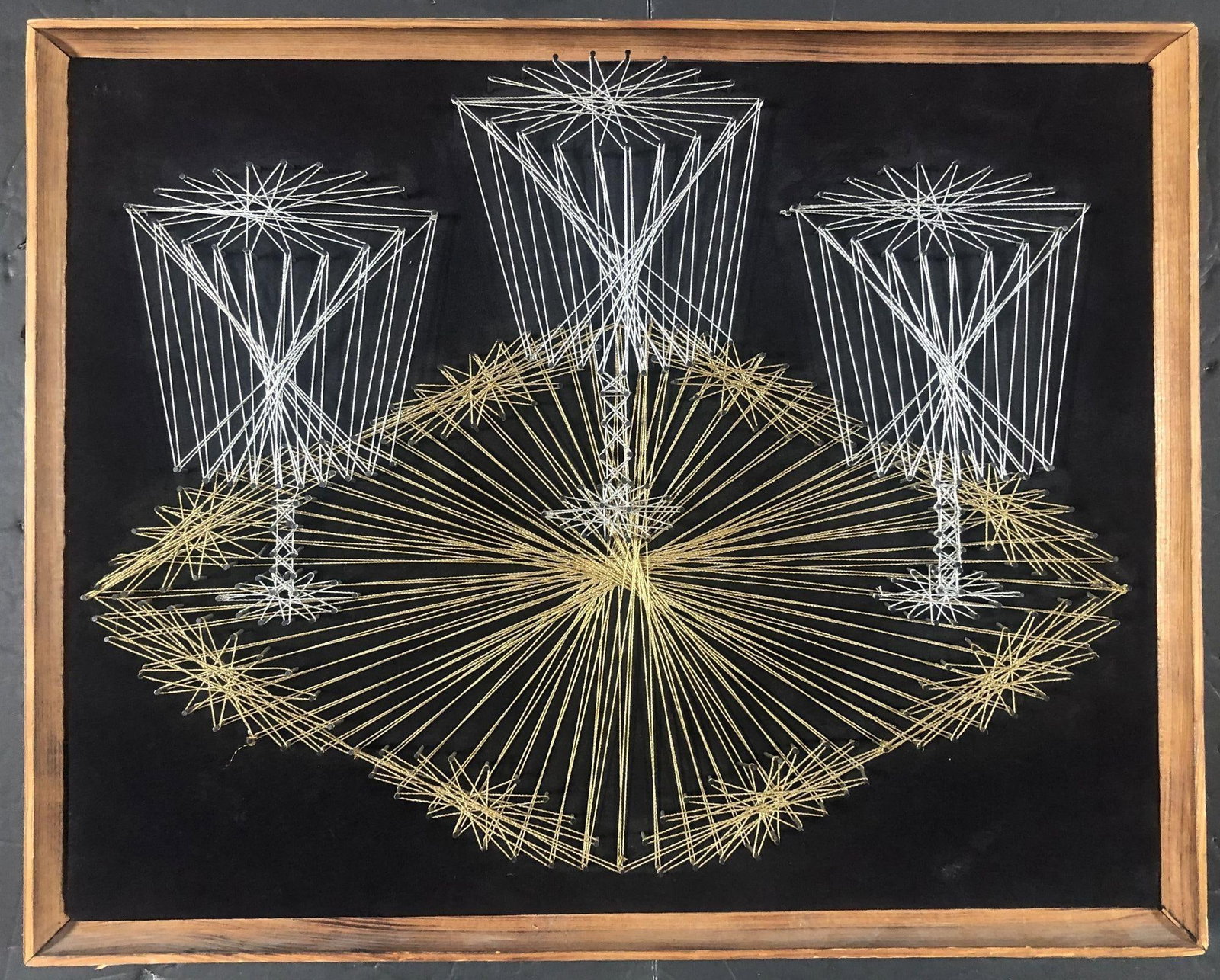 Mid Century Art Handcrafted Modern String Art - 3