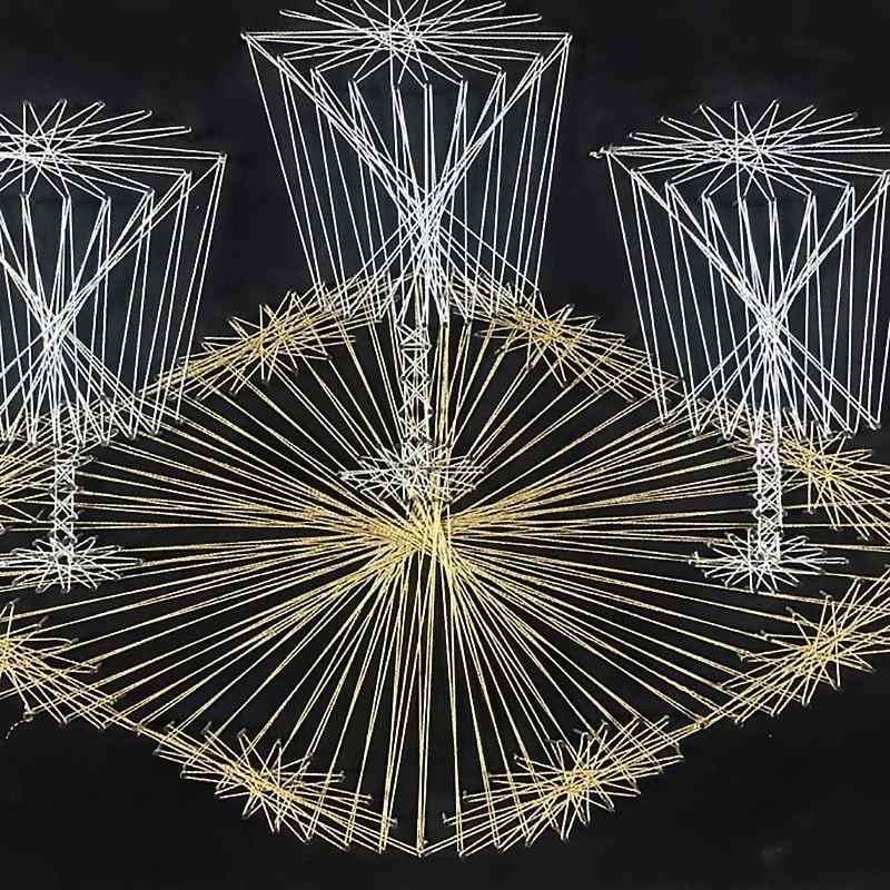 Mid Century Art Handcrafted Modern String Art - 4