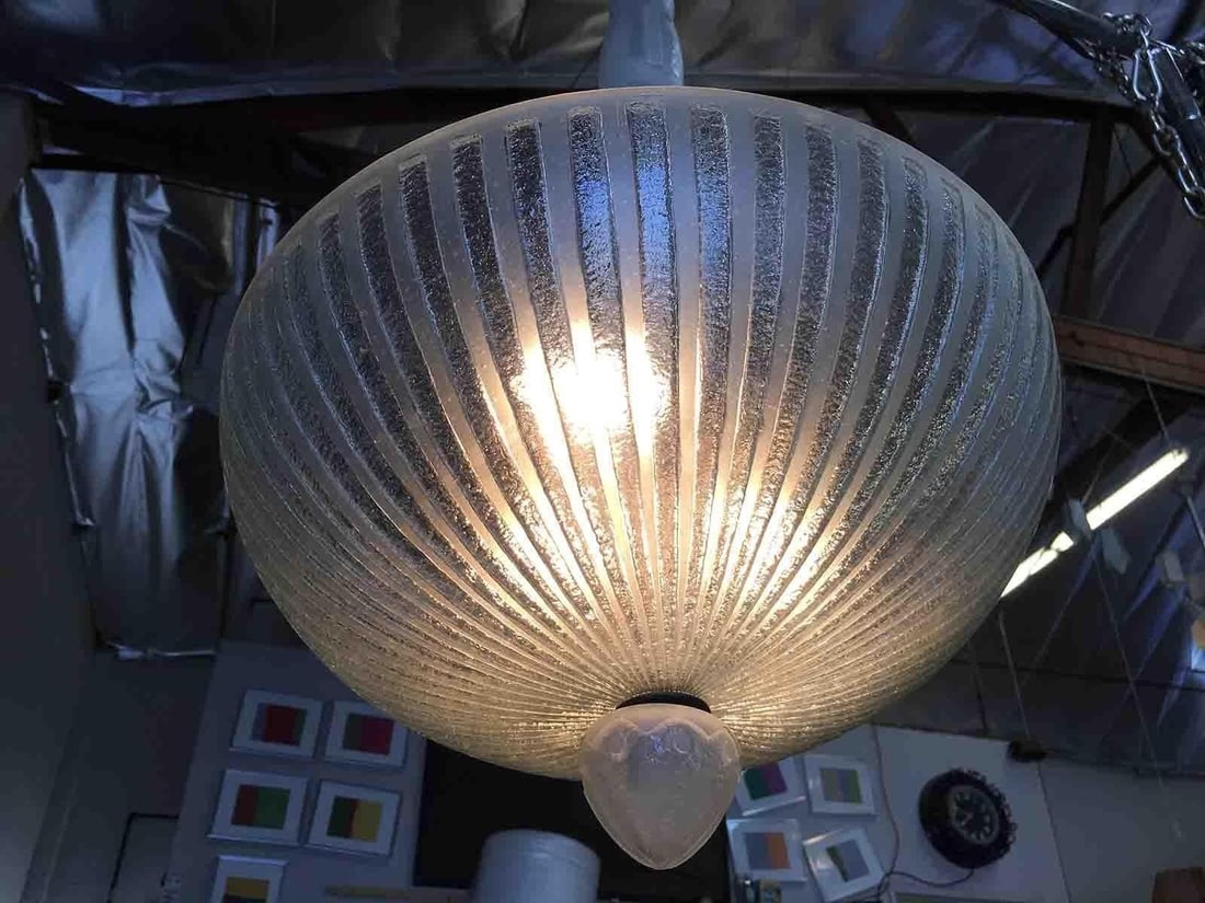 Daum Nancy Style Frosted Glass Art Deco Chandelier - 2