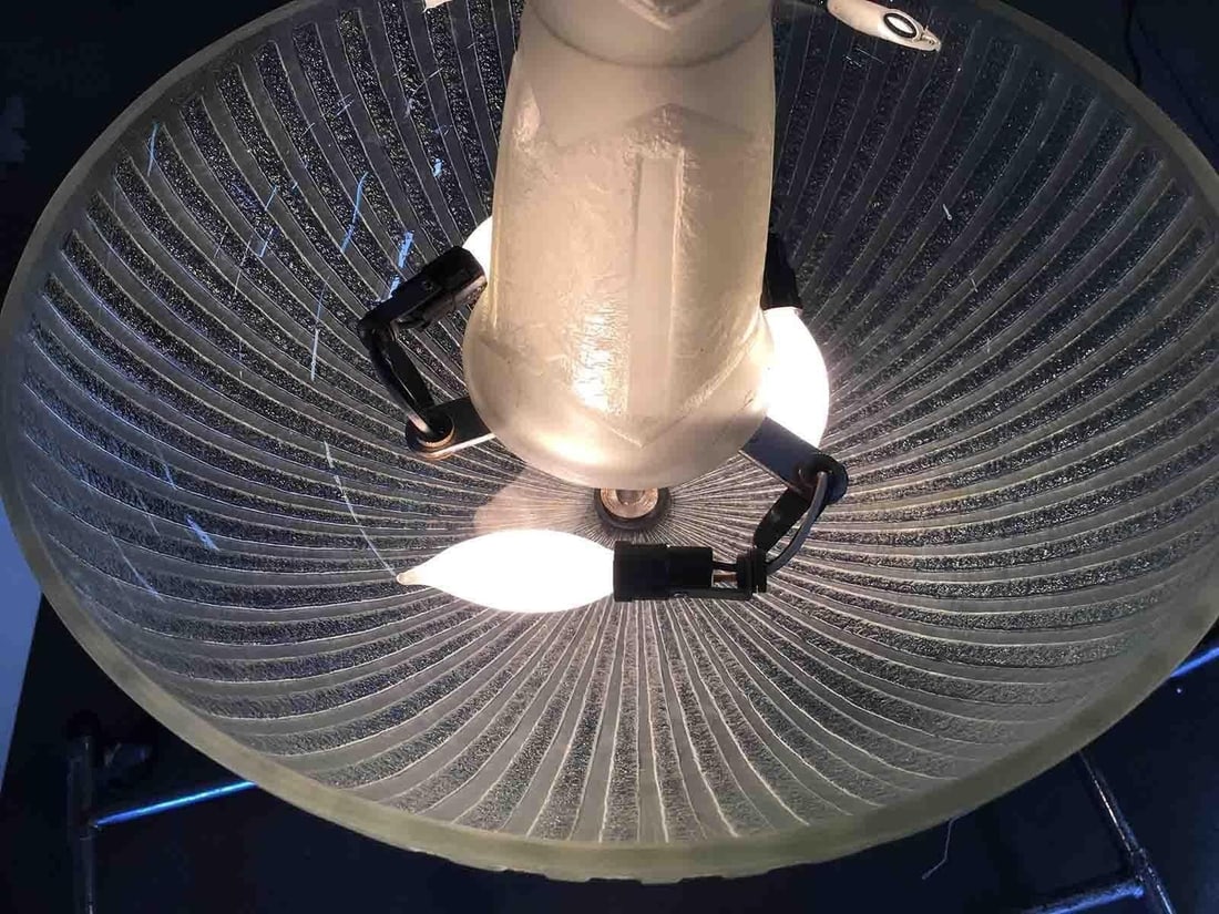 Daum Nancy Style Frosted Glass Art Deco Chandelier - 4