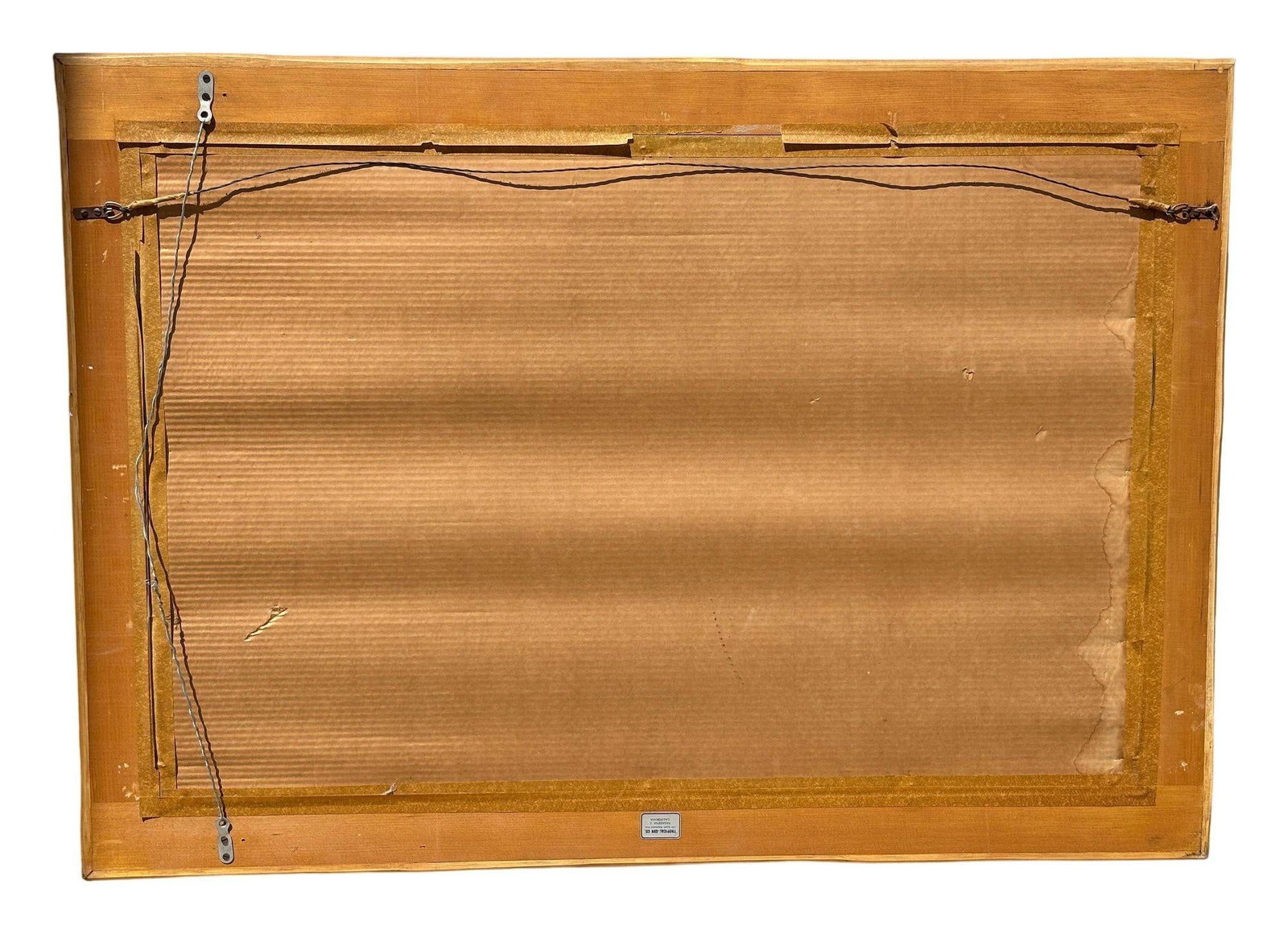 Restored 41" Mid-Century 3-Strand Rattan Frame Wall Mirror - 4