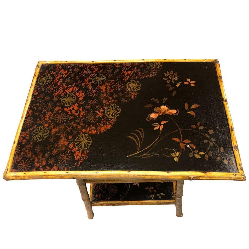 Restored Aesthetic Movement Tiger Tortoise Bamboo 3-Tier Pedestal Side Table - 2