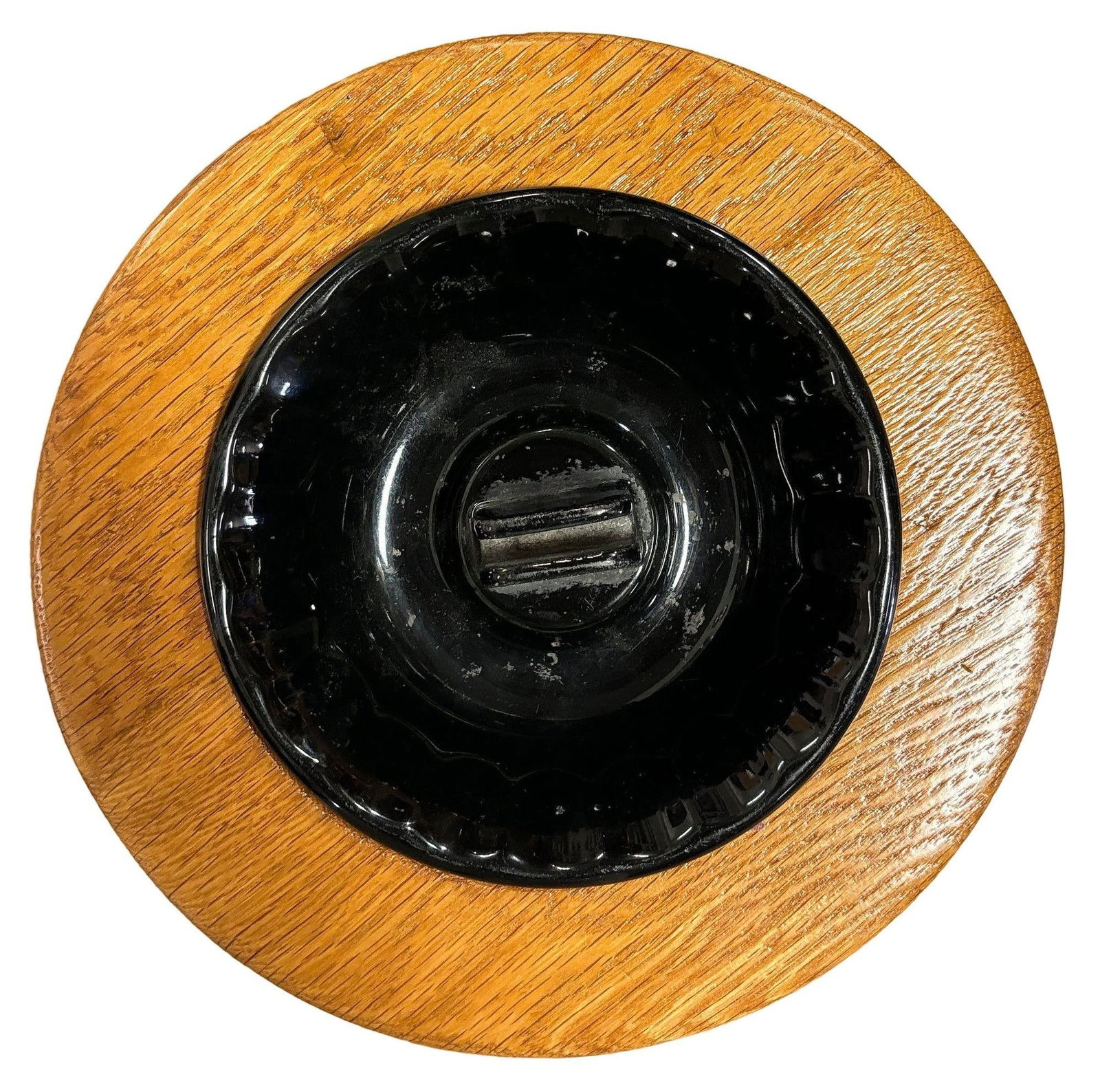 Restored Rattan and Mahogany Standing Ashtray - 2