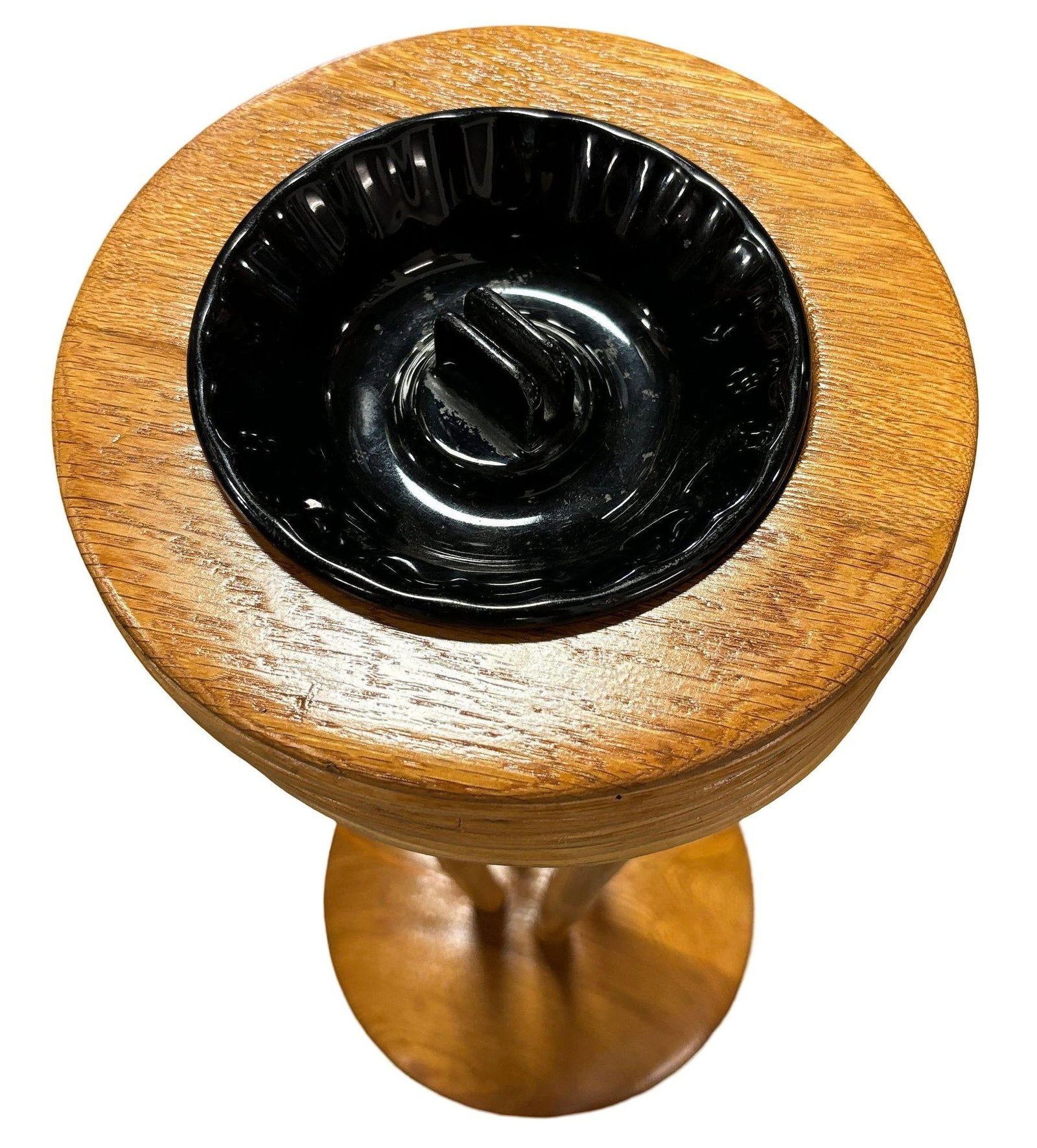 Restored Rattan and Mahogany Standing Ashtray - 4