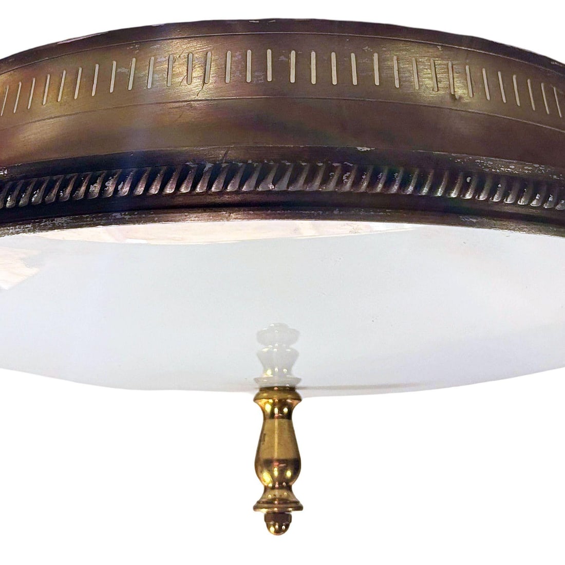 MCM Brushed Brass Hinkley Cambridge Medium Size Flush Mount Ceiling Light - 2