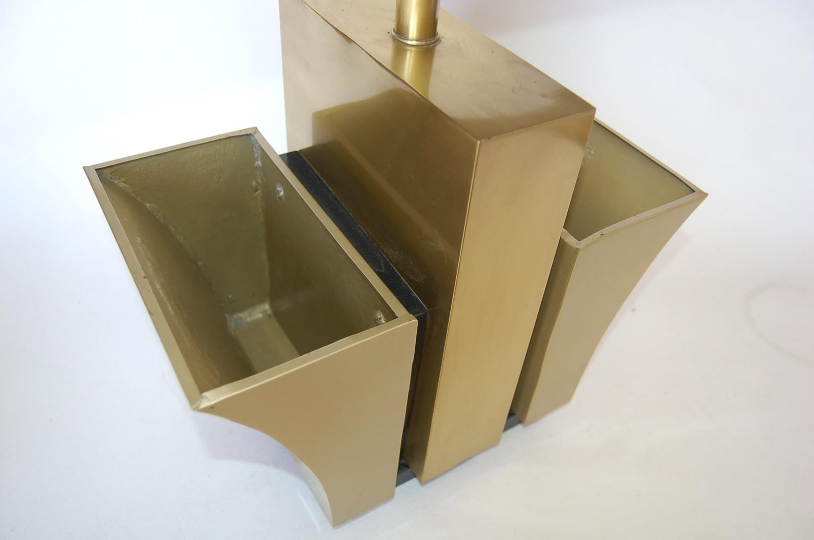 Brass Pagoda Table Lamp with Double Planter - 5