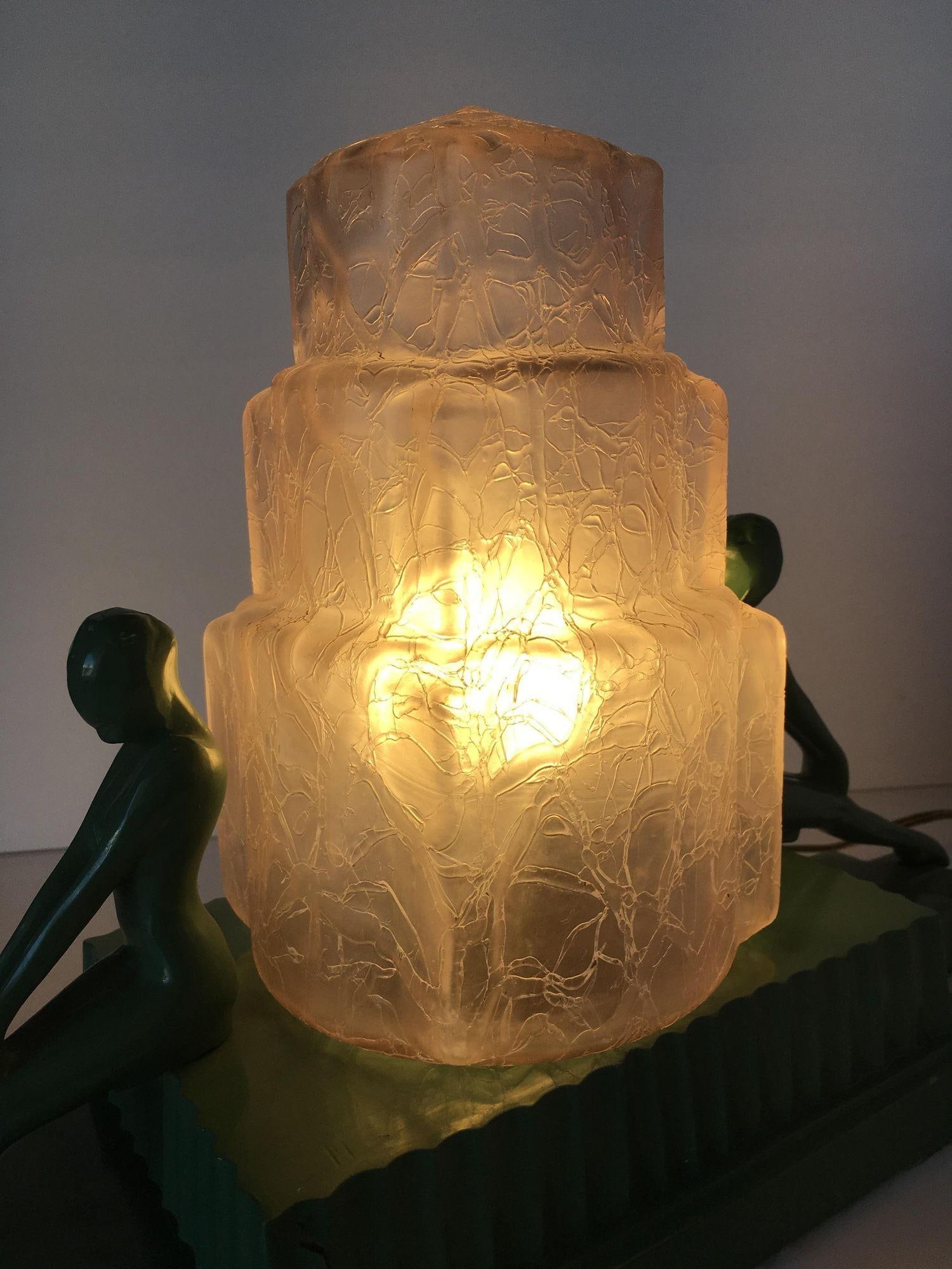 Frankart L254 Twin Sculptural Table Lamp with Stepped Shade - 4