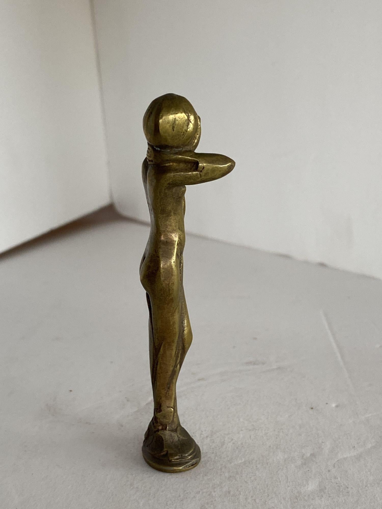 Bronze Letter Wax Seal Stamp Featuring Bathing Women Art Nouveau - 2