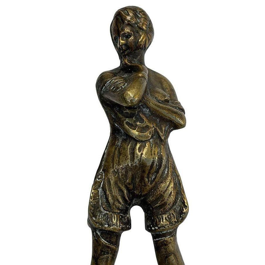 6" Tall Art Deco Female Flapper Bronze Sculpture on Green Onyx Base - 4