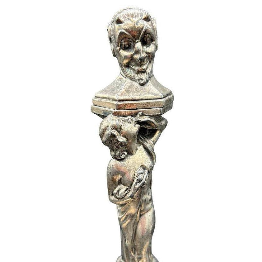 RARE Smoking Women w/ Temptation Devil Figurative Ashtray w/ Lighter - 3