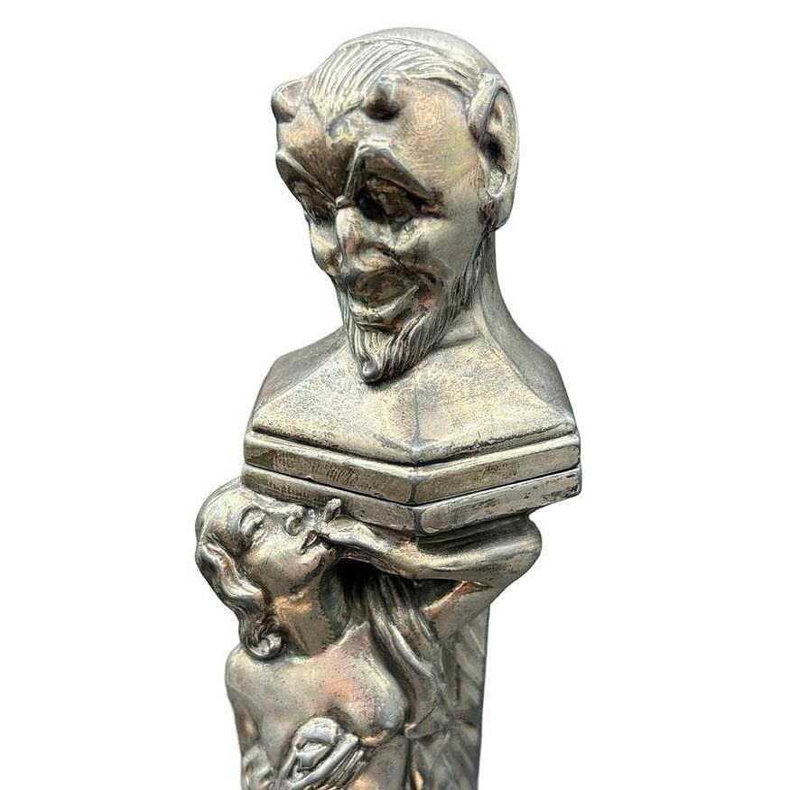 RARE Smoking Women w/ Temptation Devil Figurative Ashtray w/ Lighter - 4