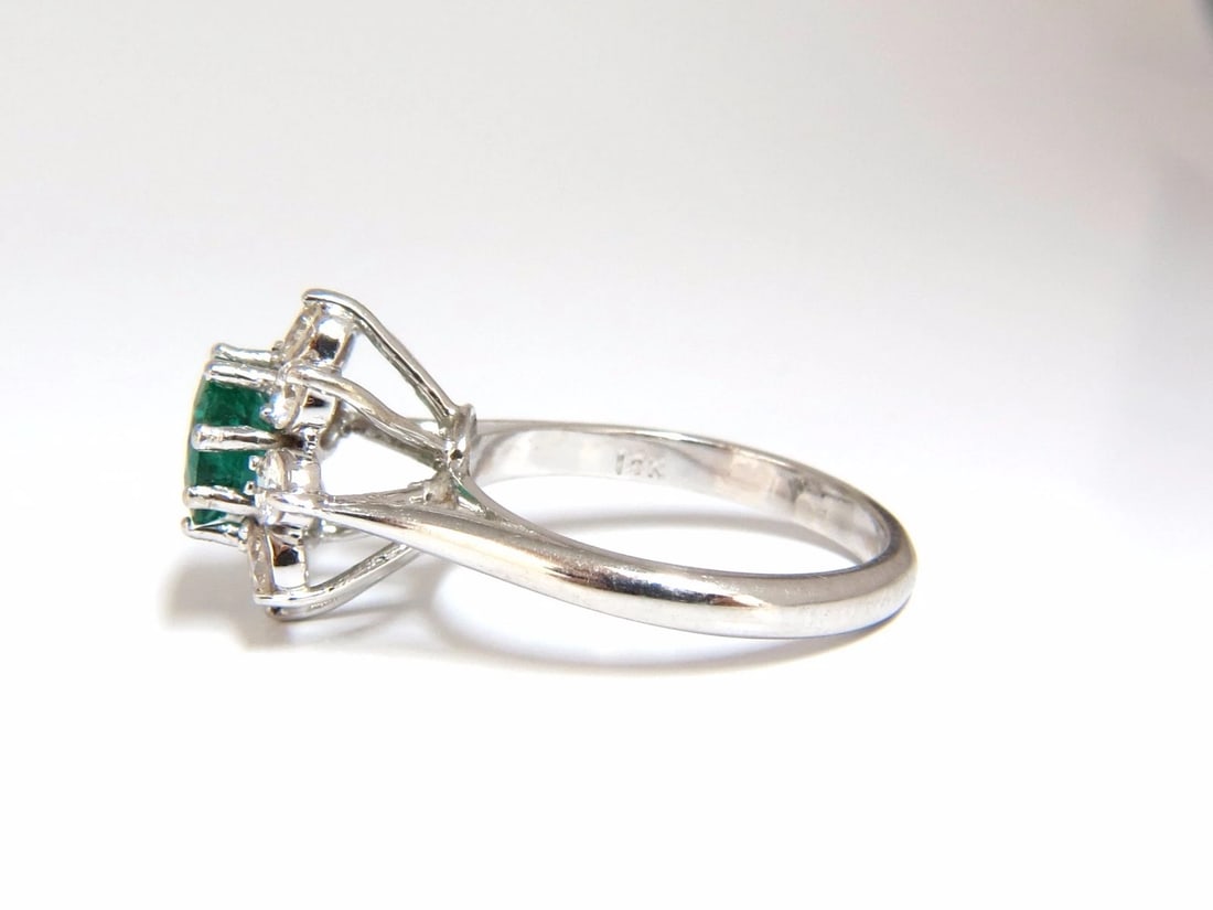 1.72ct natural vivid bright green emerald diamonds ring 14kt** - 3