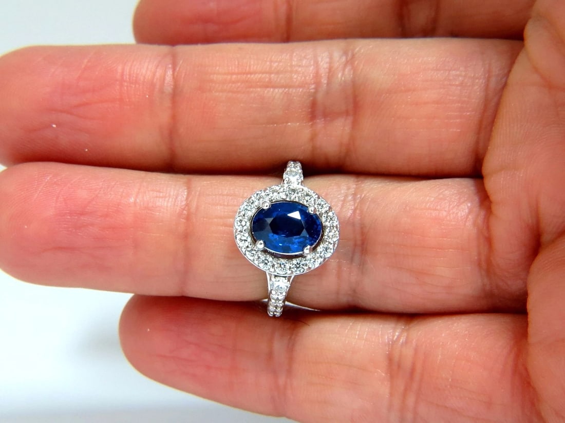 GIA Certified 3.38ct natural royal blue sapphire ring halo cluster *v - 6