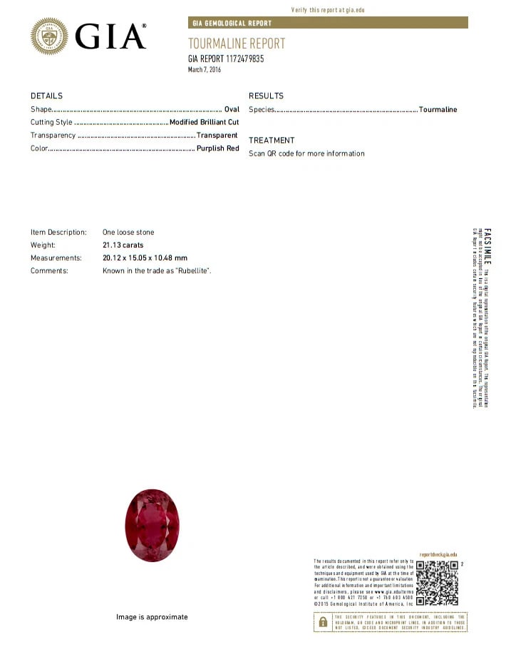 GIA Certified 24.13ct natural red tourmaline 3.00ct diamonds ring 18kt*v - 9