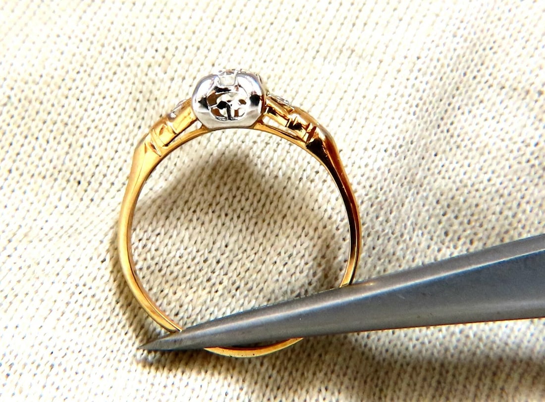 .30ct Vintage Old Miner Diamond Solitaire Ring 14kt** - 4