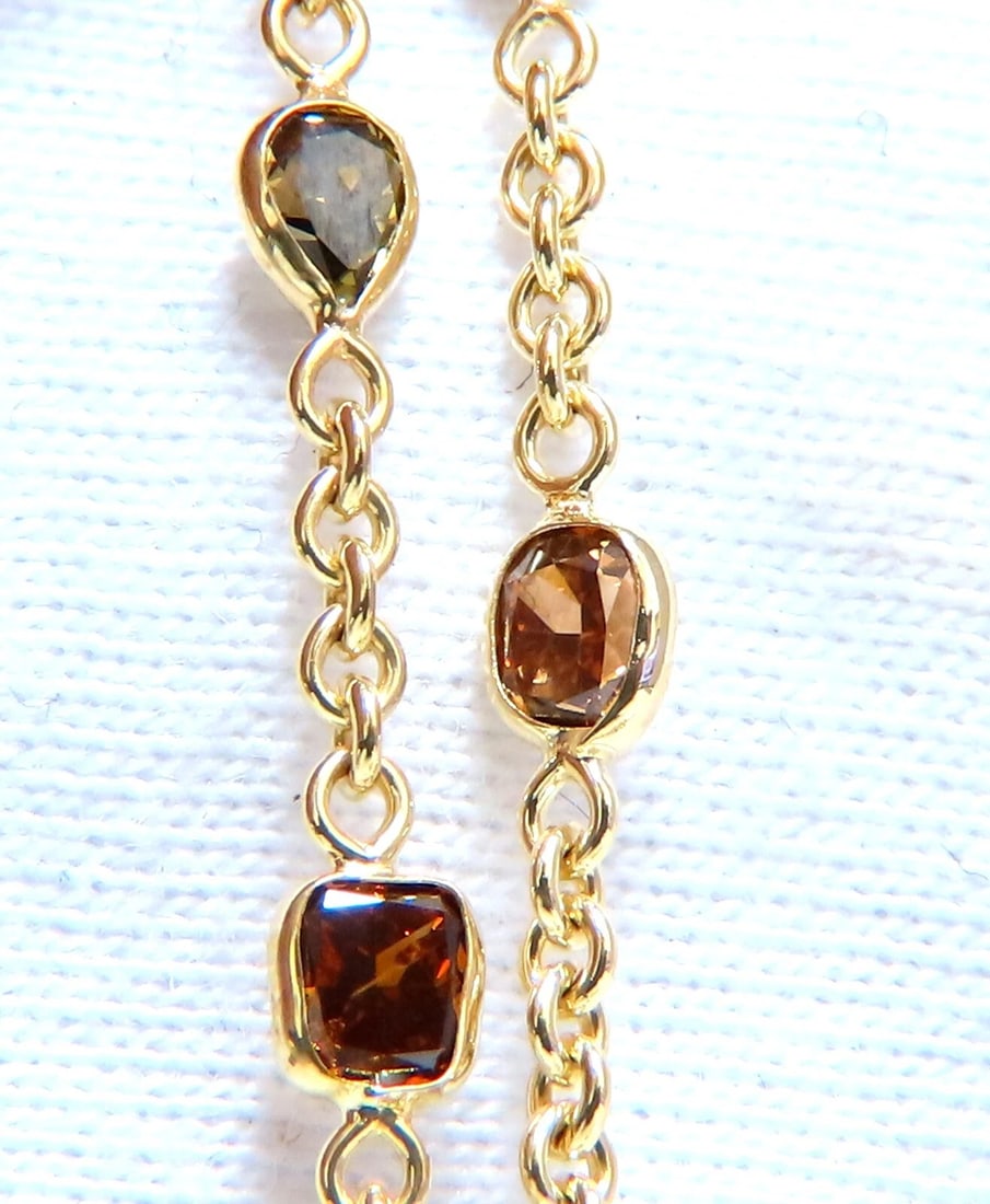 9.50ct Natural Fancy Color Diamonds Cross Yard Necklace 14kt Rosary** - 4
