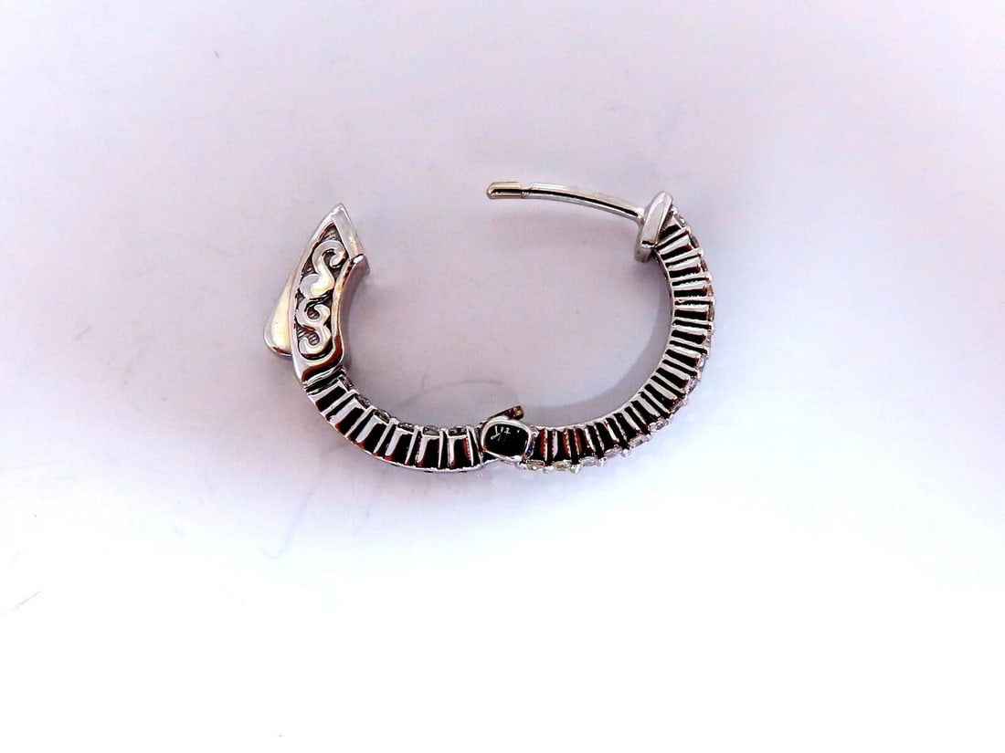 .30ct Natural Diamond Hoop Earrings 14 Karat In / Out** - 3