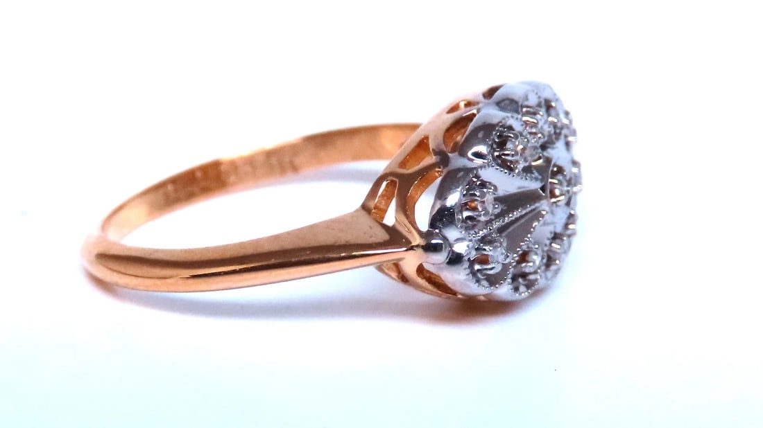.04ct Restored European Vintage Ring 14kt Gold 41147** - 2
