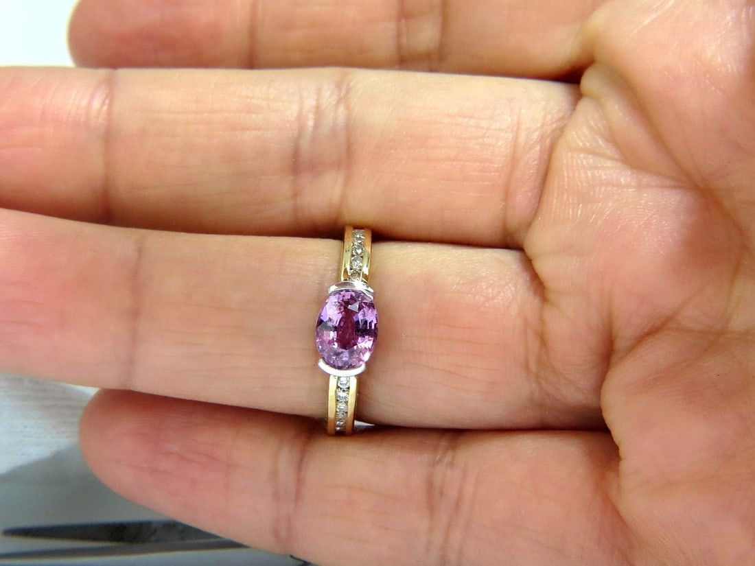 GIA 1.78CT NATURAL NO HEAT BRIGHT PINK SAPPHIRE DIAMOND RING 18KT** - 6