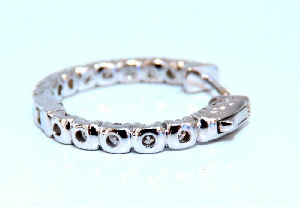 2.60ct Natural Round Diamond Hoop Earrings 14kt gold 40147** - 4