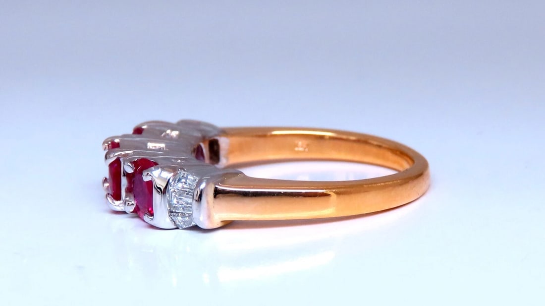 1.50ct Natural Ruby Accent Ring band 18kt Gold** - 2
